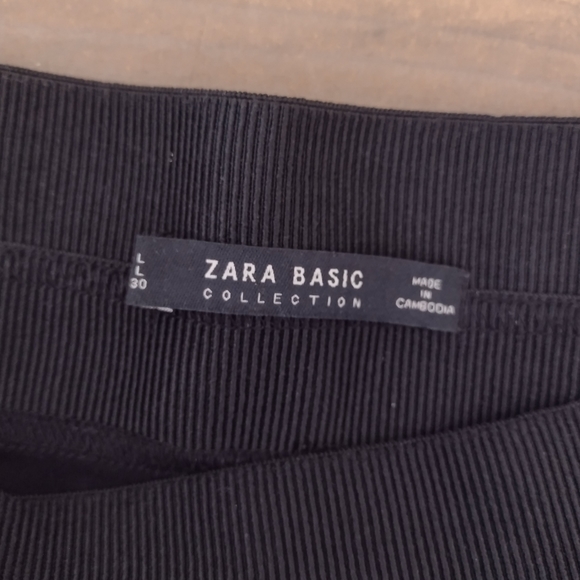 Zara Basic Black High Waisted Wide Waistband Leggings Size L - Picture 3 of 8